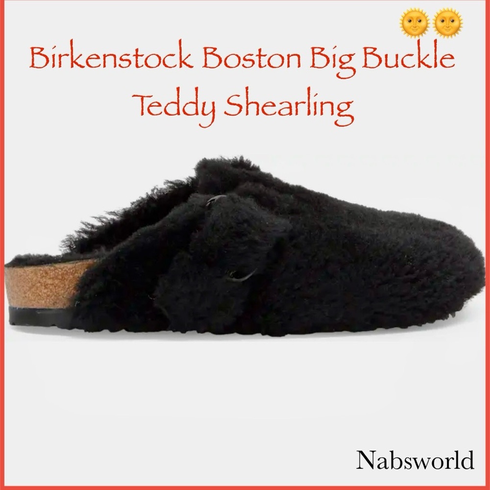 New in Box/Free Shipping: Birkenstock Black Teddy Shearling Clogs